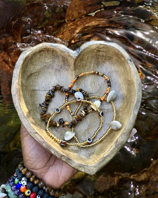 Tigers Eye Anklet Set