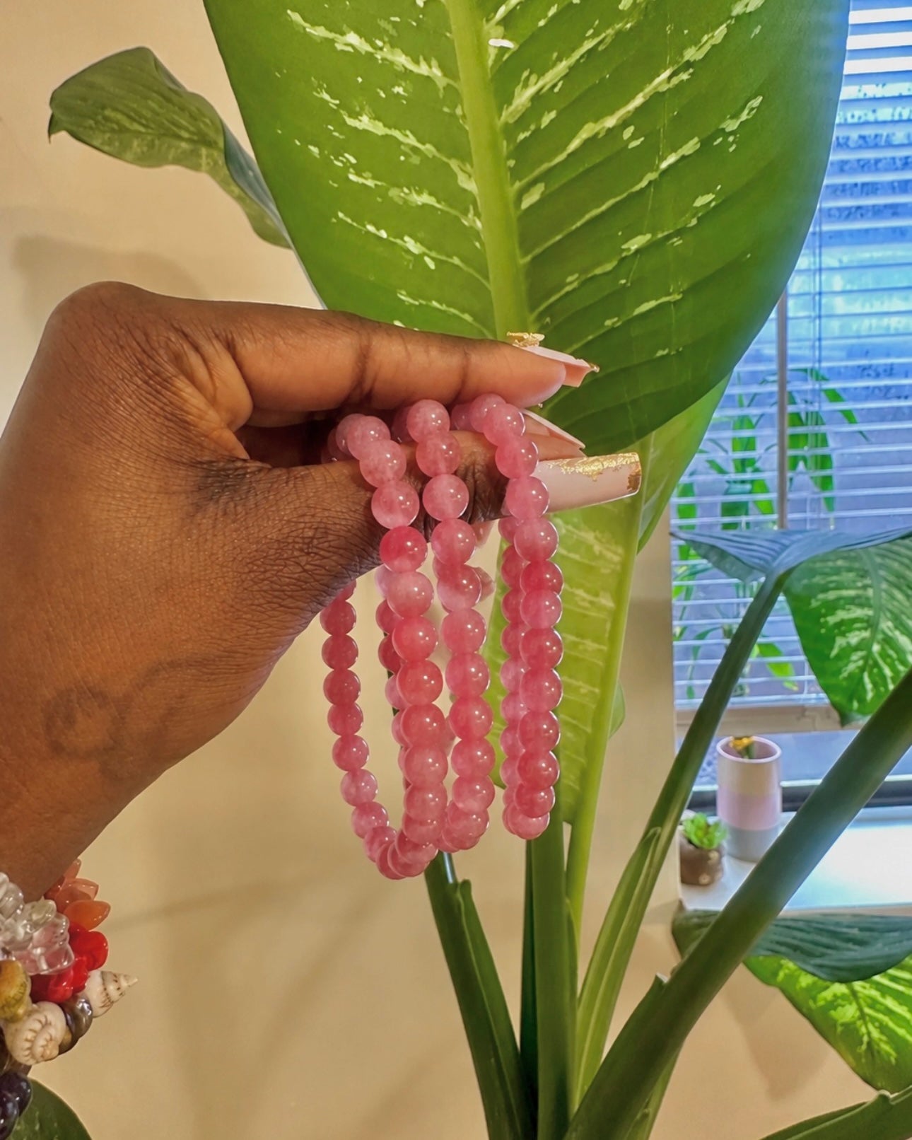 Strawberry Quartz Crystal Bracelet