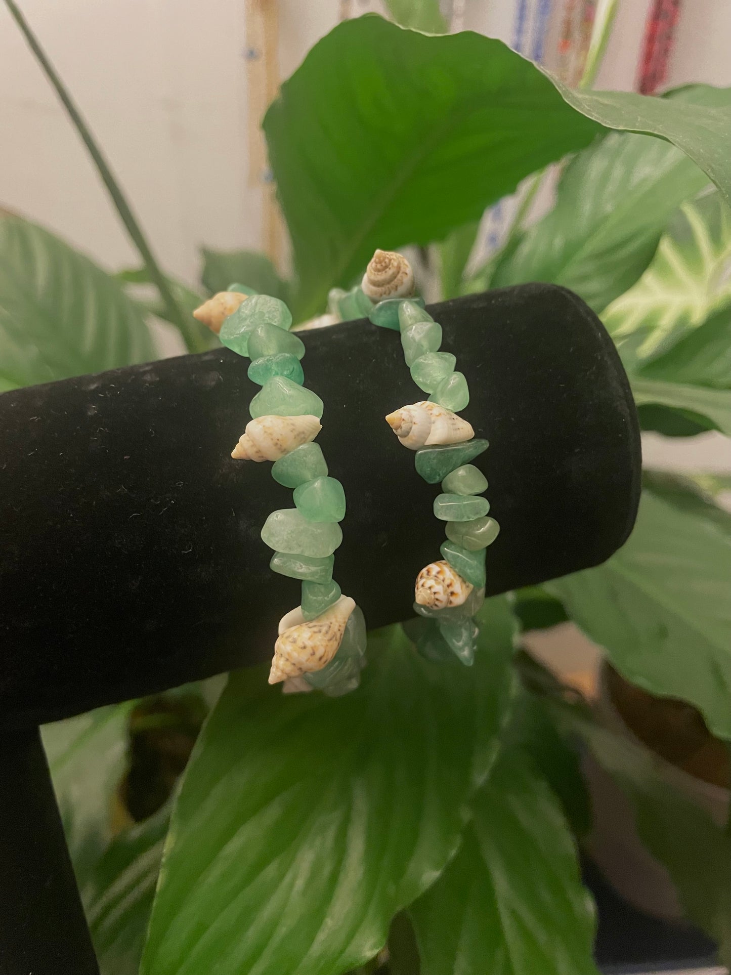 Green Aventurine + Sea Shell Bracelet