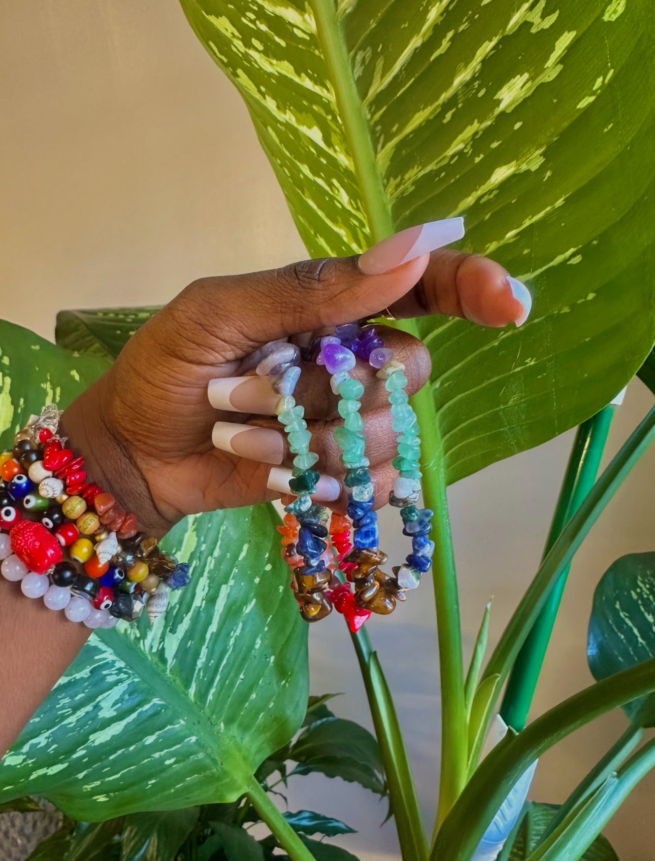 Rainbow Crystal Chip Bracelet
