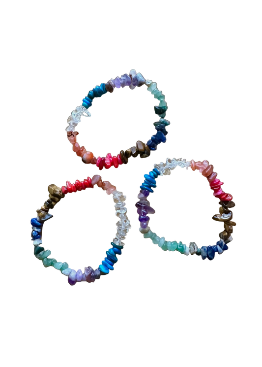 Rainbow Crystal Chip Bracelet