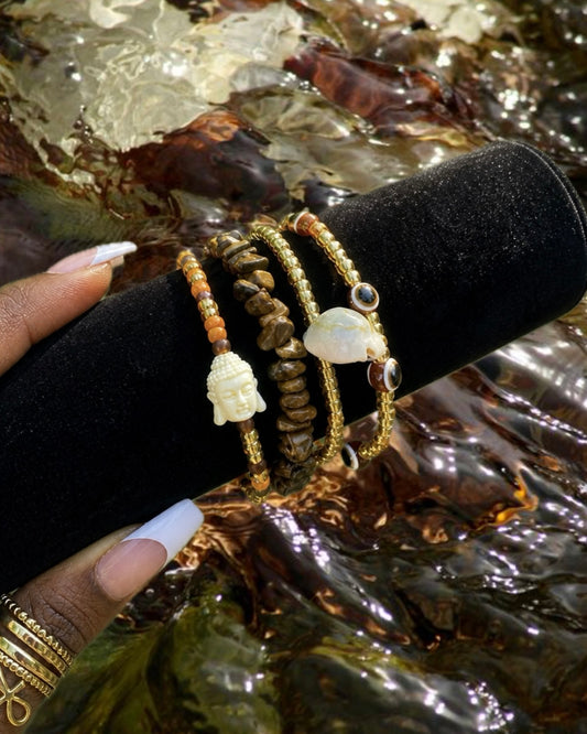 Tigers Eye Anklet Set