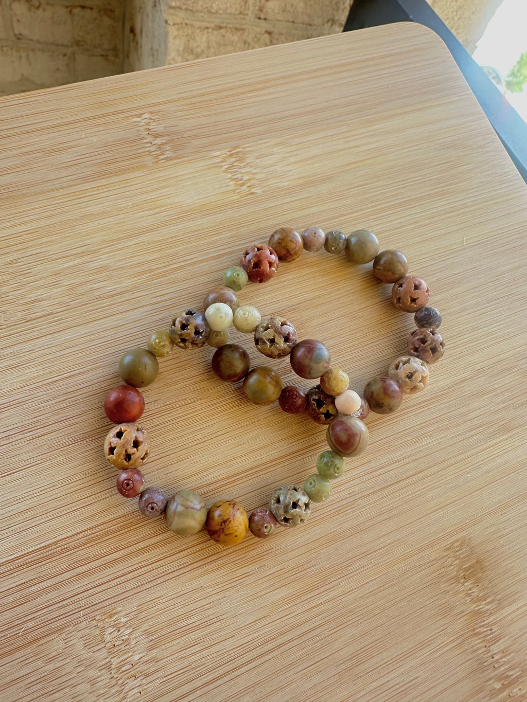 Soapstone & Yellow Rainbow Jasper Bracelet