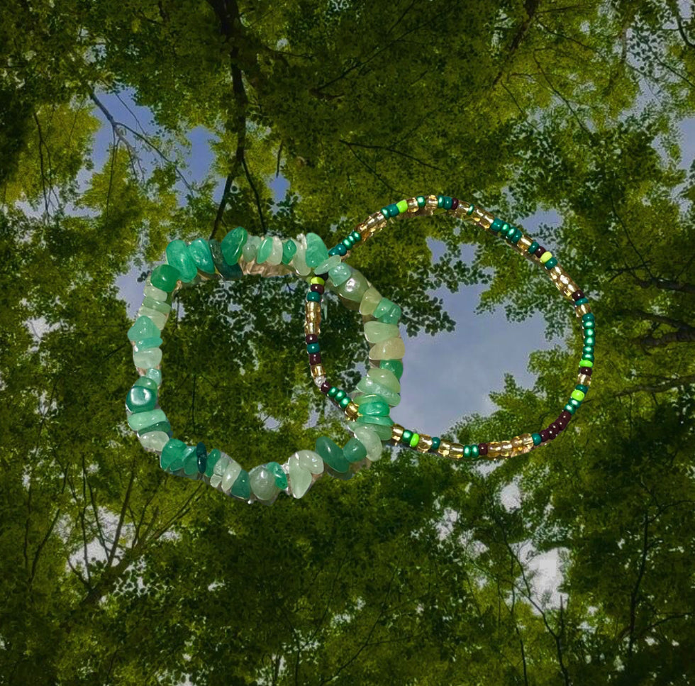 Evangeline + Green Aventurine Anklet Set