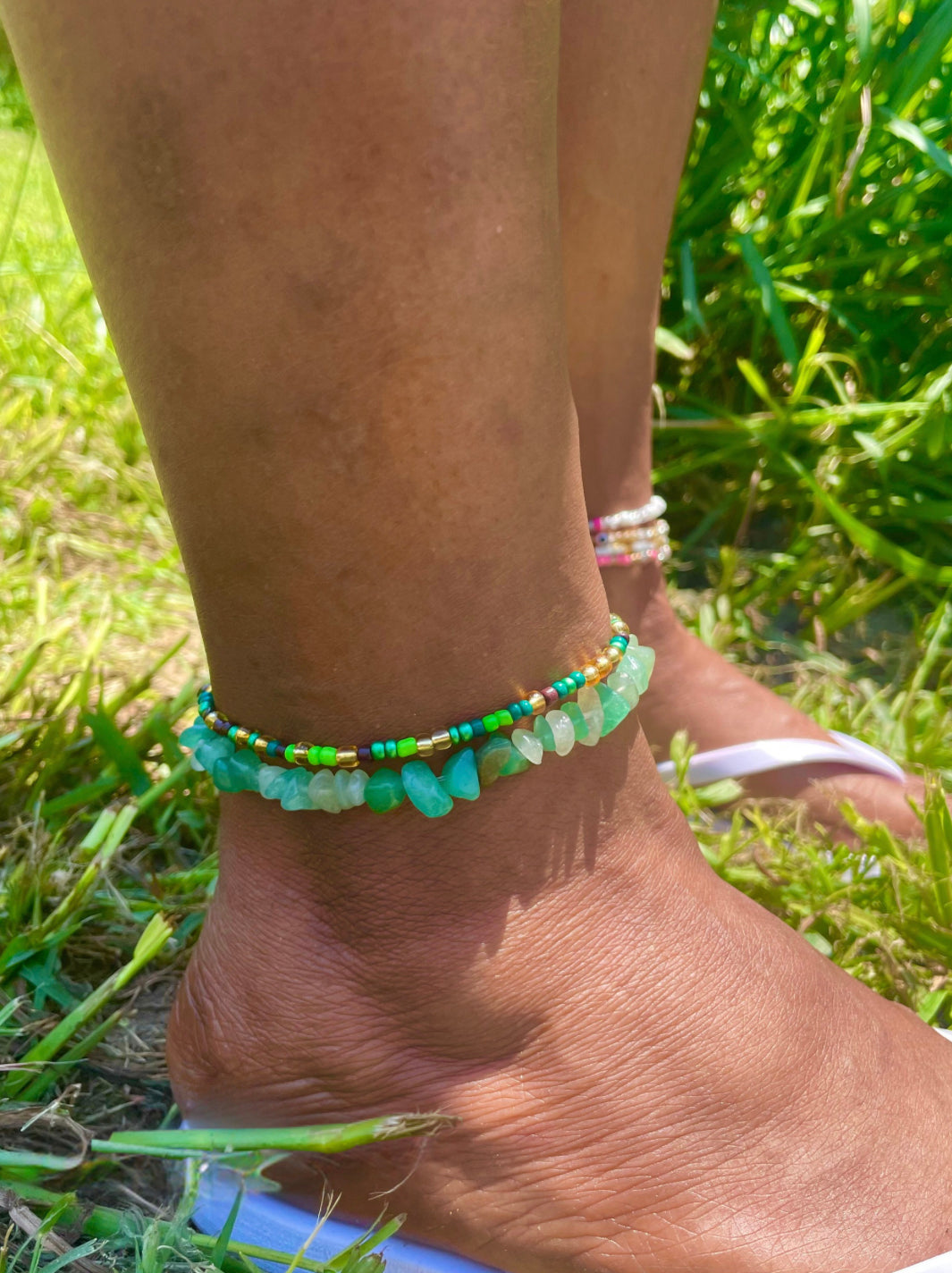 Evangeline + Green Aventurine Anklet Set