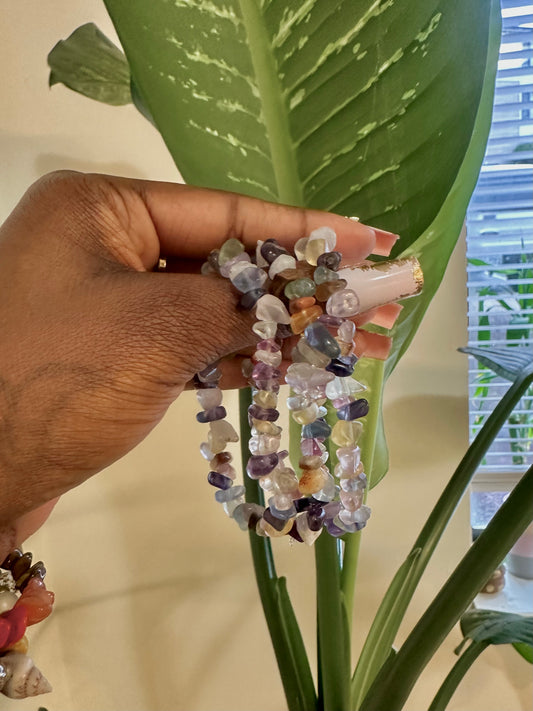 Rainbow Fluorite Crystal Bracelet